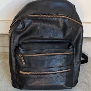 Black Leather baby bag-The Honest Co.